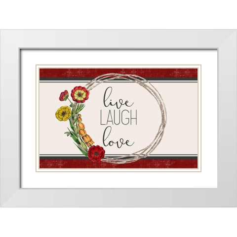 Live Well 2 White Modern Wood Framed Art Print with Double Matting by Kimberly, Allen