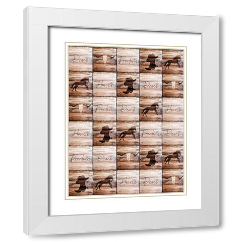 Western Welcome White Modern Wood Framed Art Print with Double Matting by Kimberly, Allen