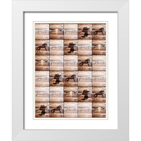 Western Welcome White Modern Wood Framed Art Print with Double Matting by Kimberly, Allen