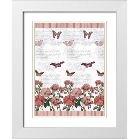 Flight of the Butterflies 2 White Modern Wood Framed Art Print with Double Matting by Kimberly, Allen