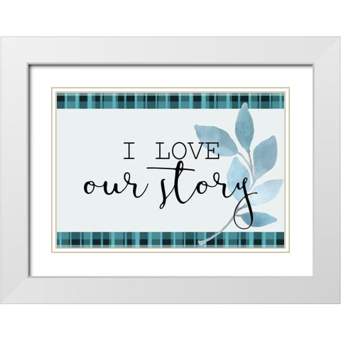 Blue Hues 2 White Modern Wood Framed Art Print with Double Matting by Kimberly, Allen