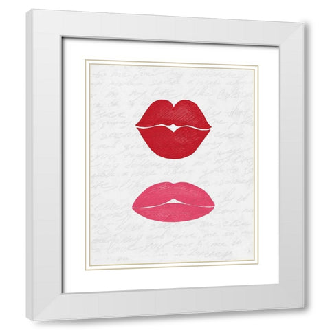 Lip Shades 2 White Modern Wood Framed Art Print with Double Matting by Kimberly, Allen