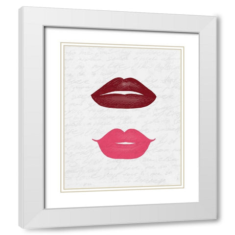 Lip Shades 3 White Modern Wood Framed Art Print with Double Matting by Kimberly, Allen