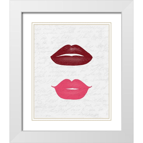Lip Shades 3 White Modern Wood Framed Art Print with Double Matting by Kimberly, Allen