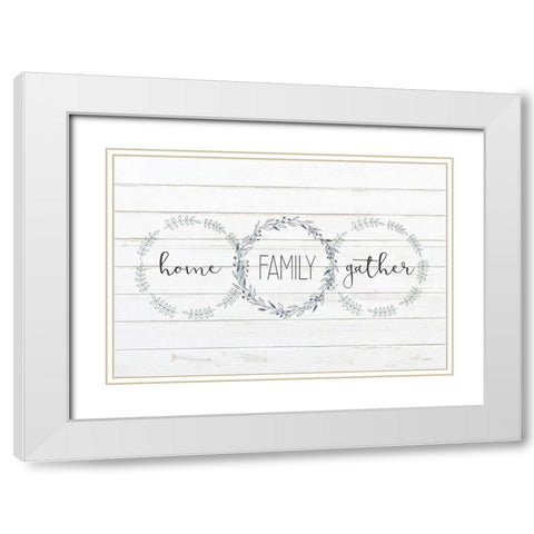 Home Family Gather White Modern Wood Framed Art Print with Double Matting by Kimberly, Allen