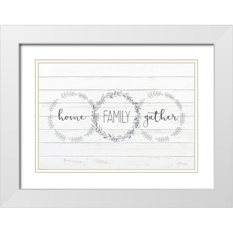 Home Family Gather White Modern Wood Framed Art Print with Double Matting by Kimberly, Allen