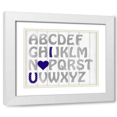 ABC Boy White Modern Wood Framed Art Print with Double Matting by Allen, Kimberly