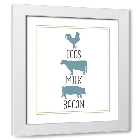 Farm Fresh 4 White Modern Wood Framed Art Print with Double Matting by Kimberly, Allen