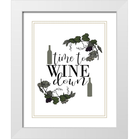 On the Vine 8 White Modern Wood Framed Art Print with Double Matting by Kimberly, Allen