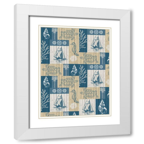 Lets Sail Full White Modern Wood Framed Art Print with Double Matting by Kimberly, Allen