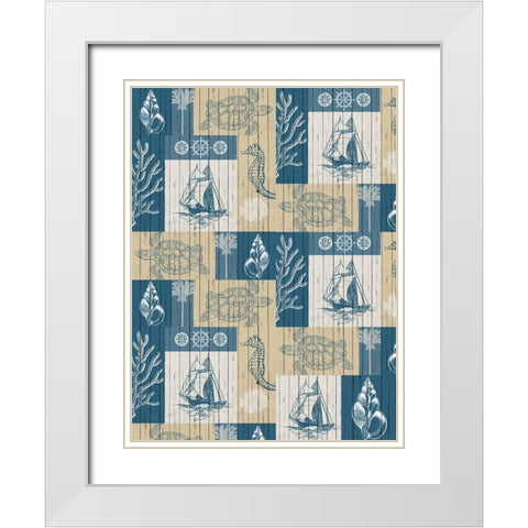 Lets Sail Full White Modern Wood Framed Art Print with Double Matting by Kimberly, Allen