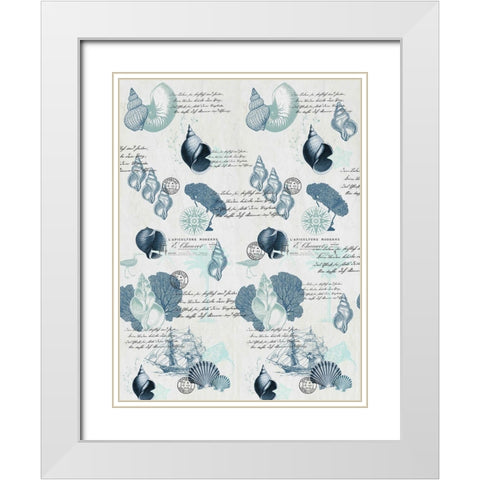 Sea Blues Full White Modern Wood Framed Art Print with Double Matting by Kimberly, Allen