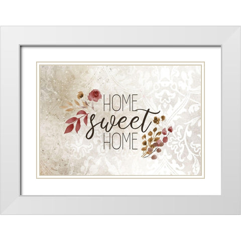 Home Sweet Home Floral 3 White Modern Wood Framed Art Print with Double Matting by Kimberly, Allen
