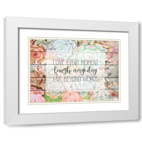 Live Beyond Words White Modern Wood Framed Art Print with Double Matting by Kimberly, Allen