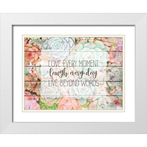 Live Beyond Words White Modern Wood Framed Art Print with Double Matting by Kimberly, Allen