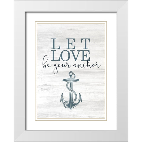 Let Love Hope 1 White Modern Wood Framed Art Print with Double Matting by Kimberly, Allen