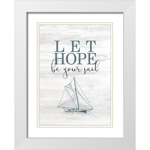 Let Love Hope 2 White Modern Wood Framed Art Print with Double Matting by Kimberly, Allen