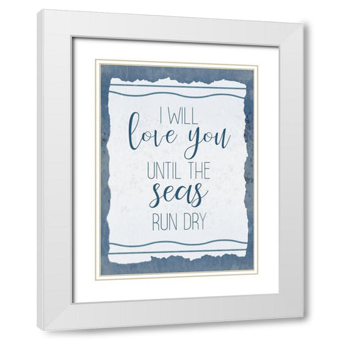 Seas Tide 1 White Modern Wood Framed Art Print with Double Matting by Kimberly, Allen