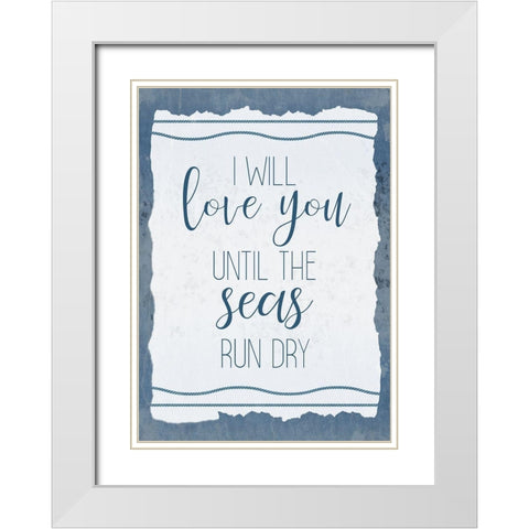 Seas Tide 1 White Modern Wood Framed Art Print with Double Matting by Kimberly, Allen