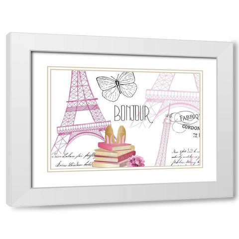 Paris Scents 10 White Modern Wood Framed Art Print with Double Matting by Kimberly, Allen