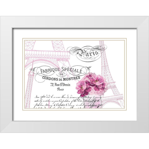 Paris Scents 11 White Modern Wood Framed Art Print with Double Matting by Kimberly, Allen