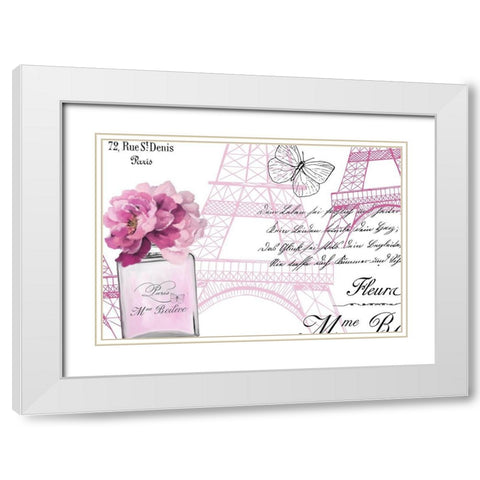Paris Scents 12 White Modern Wood Framed Art Print with Double Matting by Kimberly, Allen