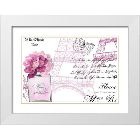 Paris Scents 12 White Modern Wood Framed Art Print with Double Matting by Kimberly, Allen