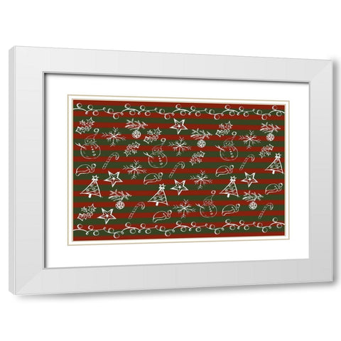 Christmas Sketch White Modern Wood Framed Art Print with Double Matting by Kimberly, Allen