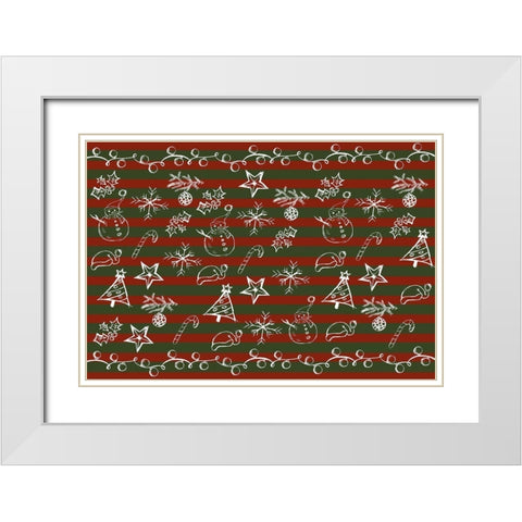 Christmas Sketch White Modern Wood Framed Art Print with Double Matting by Kimberly, Allen