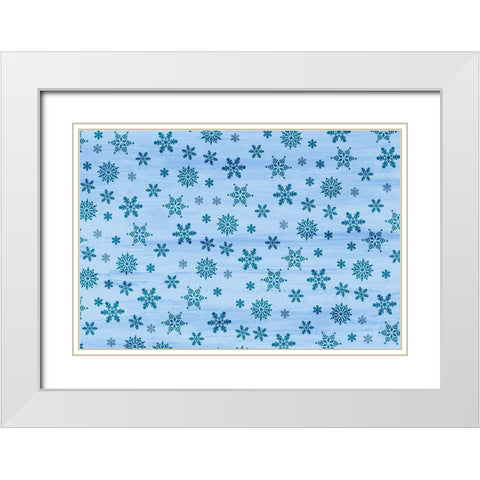 Let it Snow White Modern Wood Framed Art Print with Double Matting by Kimberly, Allen