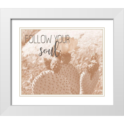 Follow Your Soul 1 White Modern Wood Framed Art Print with Double Matting by Kimberly, Allen