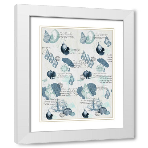 Sea Blues White Modern Wood Framed Art Print with Double Matting by Kimberly, Allen
