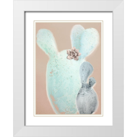 Cactus Believe 1B White Modern Wood Framed Art Print with Double Matting by Kimberly, Allen