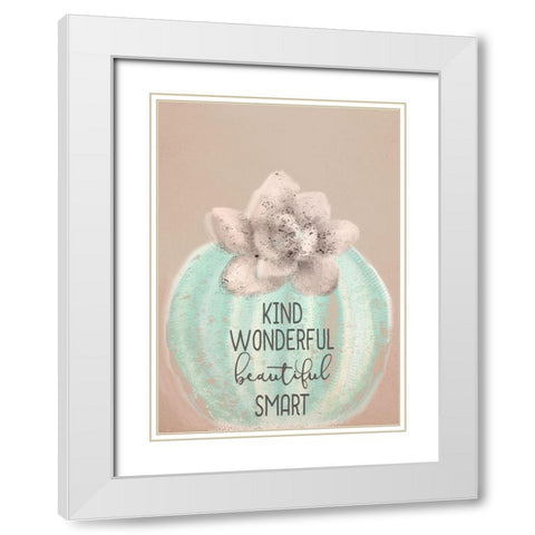 Cactus Believe 2 White Modern Wood Framed Art Print with Double Matting by Kimberly, Allen