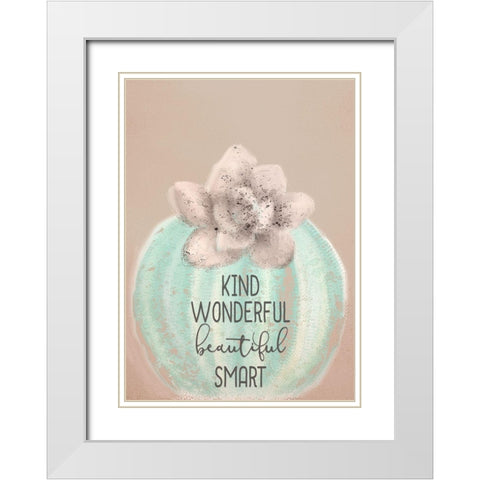 Cactus Believe 2 White Modern Wood Framed Art Print with Double Matting by Kimberly, Allen