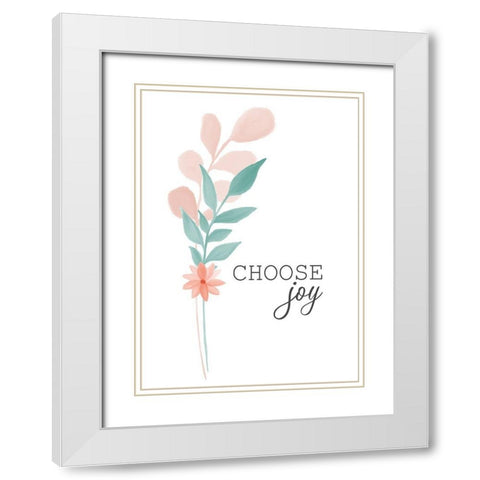 Choose Joy White Modern Wood Framed Art Print with Double Matting by Kimberly, Allen