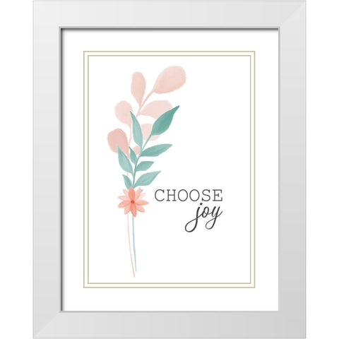 Choose Joy White Modern Wood Framed Art Print with Double Matting by Kimberly, Allen