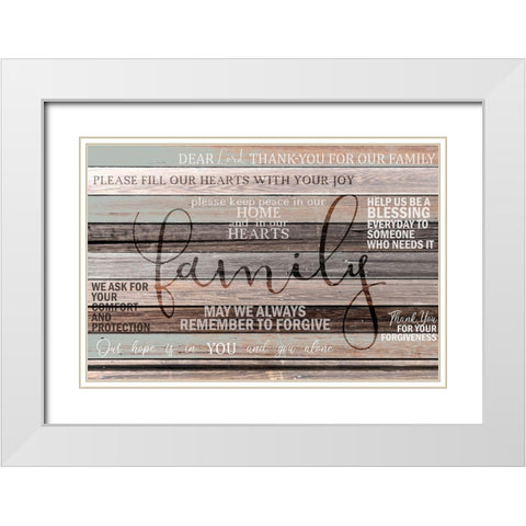 Family Prayer White Modern Wood Framed Art Print with Double Matting by Kimberly, Allen