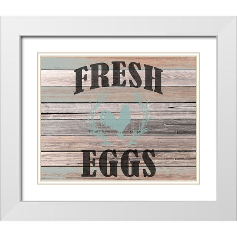 Farm Fresh Eggs White Modern Wood Framed Art Print with Double Matting by Kimberly, Allen