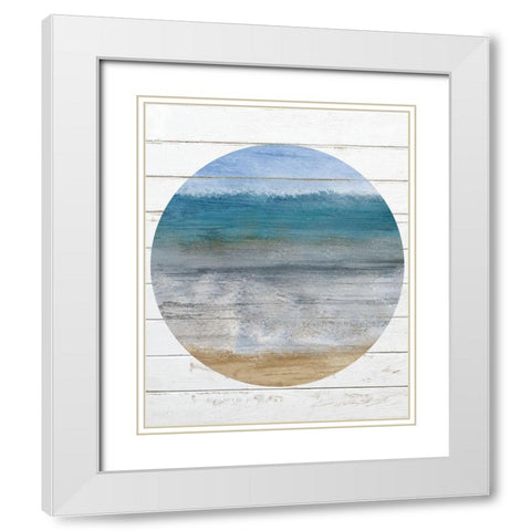 Beach Circle 2 White Modern Wood Framed Art Print with Double Matting by Kimberly, Allen