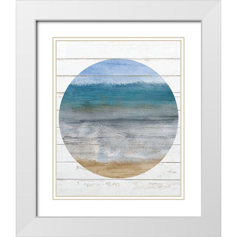 Beach Circle 2 White Modern Wood Framed Art Print with Double Matting by Kimberly, Allen