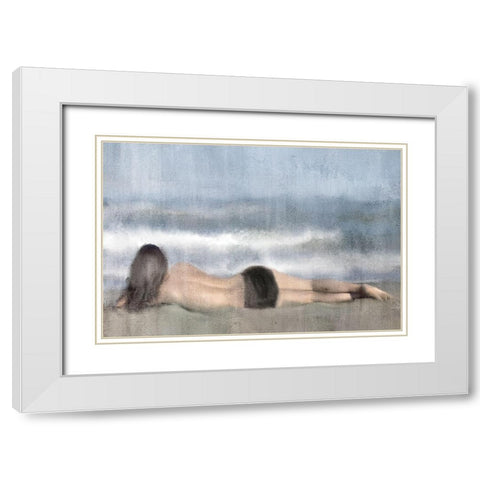 Beach Relaxation White Modern Wood Framed Art Print with Double Matting by Kimberly, Allen
