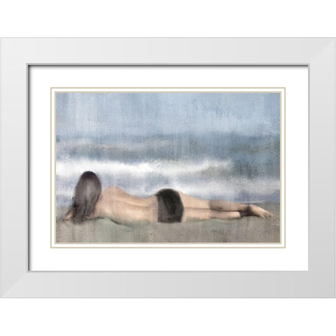 Beach Relaxation White Modern Wood Framed Art Print with Double Matting by Kimberly, Allen