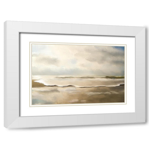 Golden Sea White Modern Wood Framed Art Print with Double Matting by Kimberly, Allen