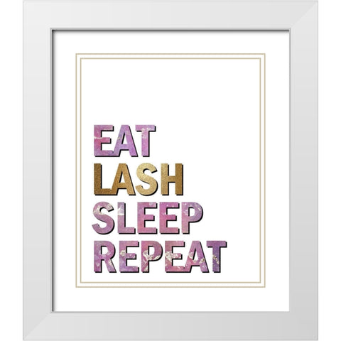 Eat Lash White Modern Wood Framed Art Print with Double Matting by Kimberly, Allen