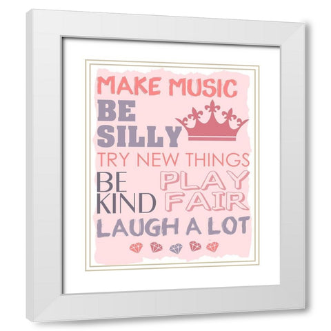 Be Silly 1 Pink White Modern Wood Framed Art Print with Double Matting by Kimberly, Allen