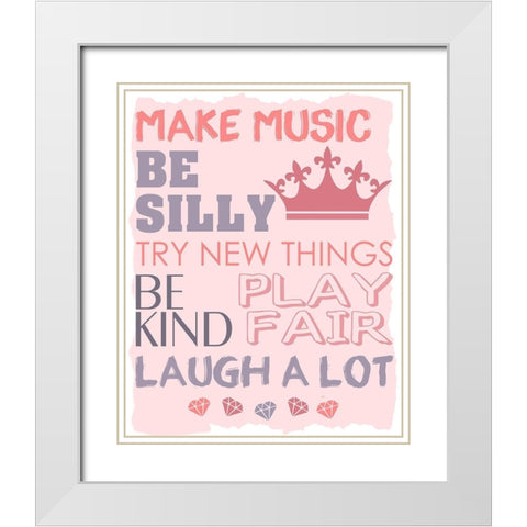 Be Silly 1 Pink White Modern Wood Framed Art Print with Double Matting by Kimberly, Allen