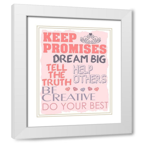 Be Silly 2 Pink White Modern Wood Framed Art Print with Double Matting by Kimberly, Allen