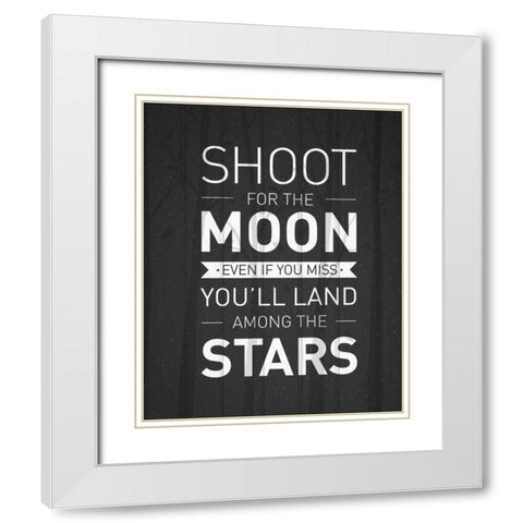 Shoot For The Moon White Modern Wood Framed Art Print with Double Matting by Allen, Kimberly