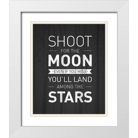 Shoot For The Moon White Modern Wood Framed Art Print with Double Matting by Allen, Kimberly